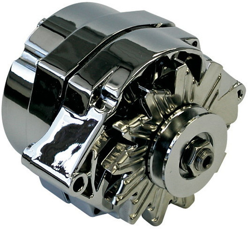 Alternator - 10SI - 100 amps - 12V - 1-Wire - Single V-Belt Pulley - Aluminum Case - Chrome - GM - Each