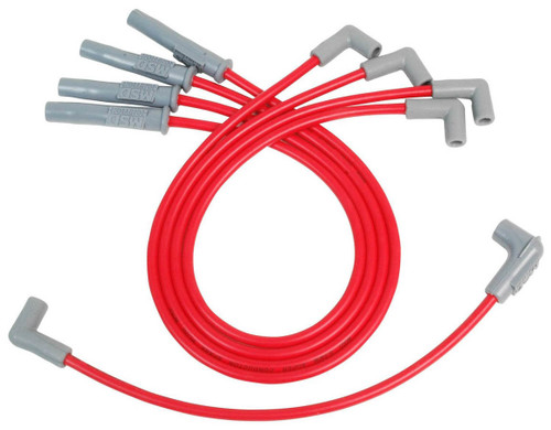 Spark Plug Wire Set - Super Conductor - Spiral Core - 8.5 mm - Red - Straight Plug Boots - HEI Style Terminal - Ford 4-Cylinder - Kit Spark Plug Wire Set - Super Conductor - Spiral Core - 8.5 mm - Red - Straight Plug Boots - HEI Style Terminal - Ford 4-Cylinder - Kit