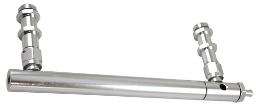 Fuel Log - 3/8 in Hose Barb Inlet - 7/8-20 in Male Dual Outlets - Aluminum - Clear Anodized - Holley 4150 Carburetors - Kit