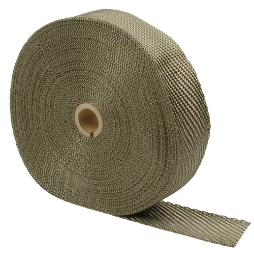 Exhaust Wrap - Titanium - 2 in Wide - 100 ft Roll - Woven Fiberglass - Titanium - Each