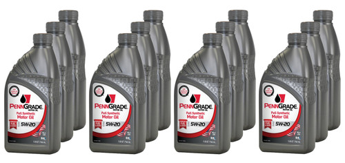 Motor Oil - Full Synthetic - 5W20 - Synthetic - 1 qt Bottle - Set of 12