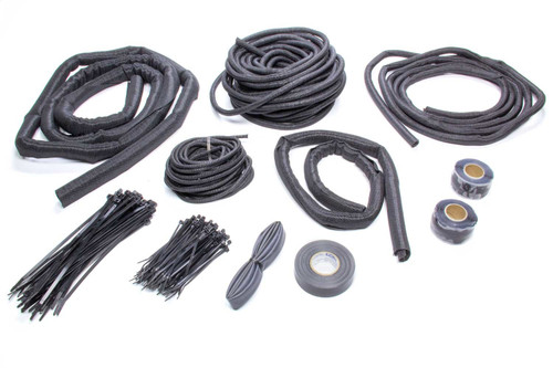 Hose and Wire Sleeve - ClassicBraid EFI Kit - 1/8 to 1 in Diameter / Heat Shrink / Ties / Tape - Split - Knitted Cloth - Black - Kit