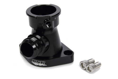 Water Neck - 90 Degree - 16 AN Male - Filler Neck - Swivel - O-Ring - Hardware Included - Billet Aluminum - Black Anodized - Chevy V8 - Each