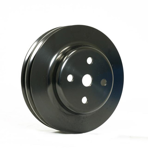 Water Pump Pulley - V-Belt - 2 Groove - 5.813 in Diameter - Aluminum - Black Anodized - Mopar B / RB-Series / 426 Hemi - Each