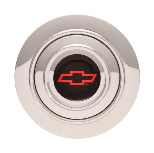 Horn Button - GT9 - Chevy Bowtie Logo - Billet Aluminum - Polished - 9-Bolt Steering Wheels - Each