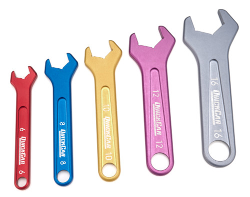 AN Wrench Set - Pro Series - Single End - 5-Piece - 6 AN to 16 AN - Aluminum - Multi Color Anodized - Kit