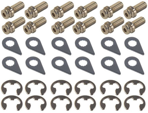 Header Bolt - Locking - 5/16-18 in Thread - 0.875 in Long - Hex Head - Steel - Nickel Plated - GM V6 - Set of 12