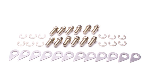Header Bolt - Locking - 3/8-16 in Thread - 0.75 in Long - Hex Head - Steel - Nickel Plated - Various Applications - Set of 12