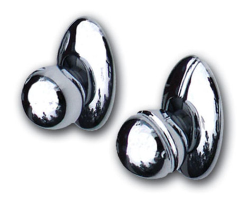 Door Handle Knob - Grooved - Aluminum - Chrome - Bear Claw Latch - Pair
