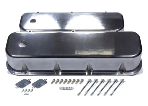 Valve Cover - Tall - Breather Holes - Hardware Included - Aluminum - Polished - Big Block Chevy - Pair