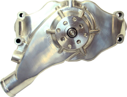 Water Pump - Mechanical - High Flow - 5/8 in Pilot - Short Design - Aluminum - Polished - Big Block Chevy - Each