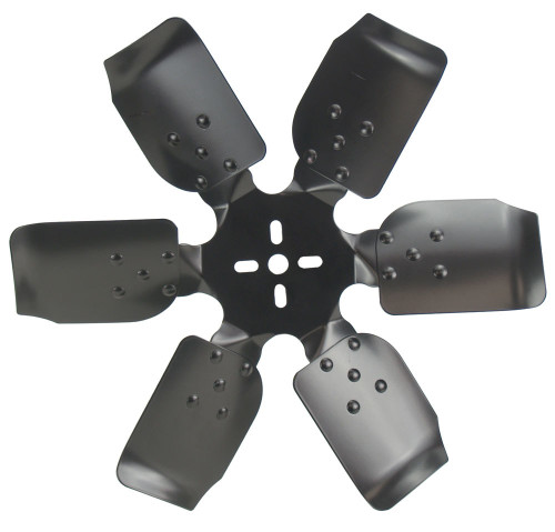 Mechanical Cooling Fan - Rigid Race - 17 in Fan - 6 Blade - 5/8 in Pilot - Universal Bolt Pattern - Steel - Black Powder Coat - Each