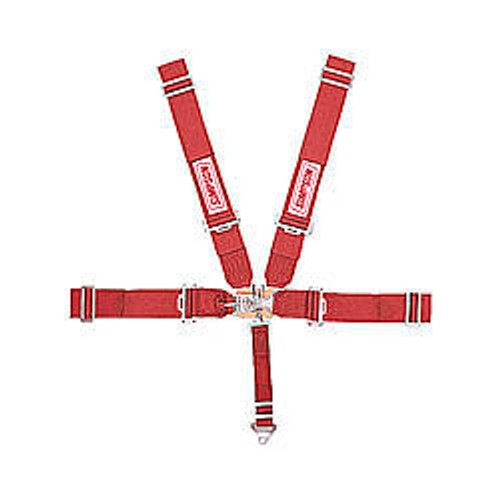 Harness - 5 Point - Latch and Link - SFI 16.1 - Pull Down Adjust - Wrap Around - Individual Harness - Red - Kit Harness - 5 Point - Latch and Link - SFI 16.1 - Pull Down Adjust - Wrap Around - Individual Harness - Red - Kit