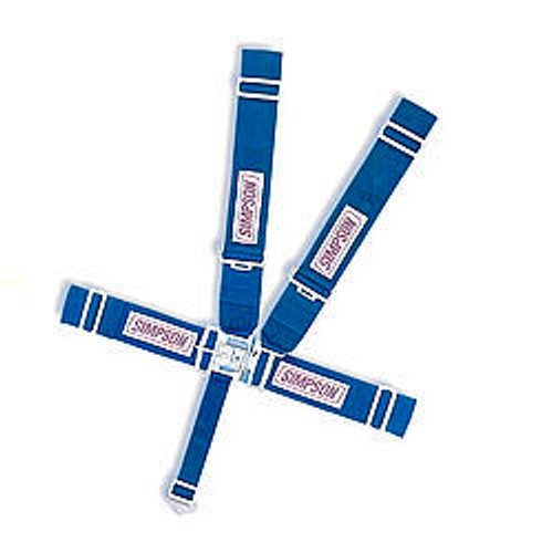 Harness - 5 Point - Latch and Link - SFI 16.1 - Pull Down Adjust - Bolt-On / Wrap Around - Individual Harness - Blue - Kit