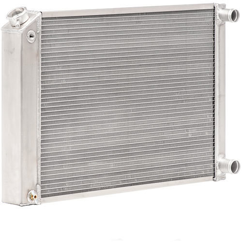 Radiator - Bone Yard - 26.500 in W x 19.500 in H x 3 in D - Passenger Side Inlet - Passenger Side Outlet - Aluminum - Natural - GM LS-Series - Each