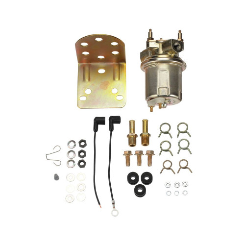 Fuel Pump - Electric - In-Line - 50 gph - 5-9 psi - 3/8 in Hose Barb Inlet / Outlet Fitting - Mounting Bracket / Hardware - Gas - Each
