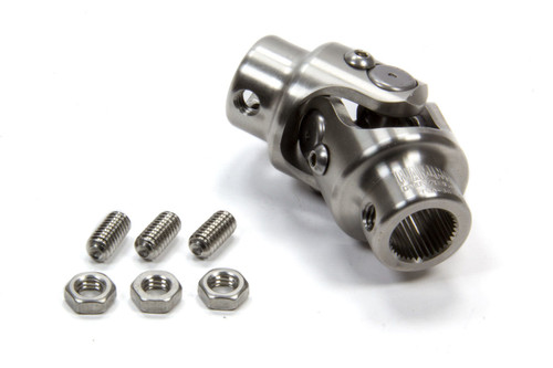 Steering Universal Joint - Single Joint - 3/4 in 36 Spline to 3/4 in Double D - Stainless - Natural - Universal - Each