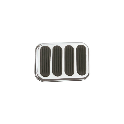Pedal Pad - XL - Brake - 3-3/4 in Wide x 2-3/4 in Tall - Rubber Pads - Steel - Chrome - Universal - Each