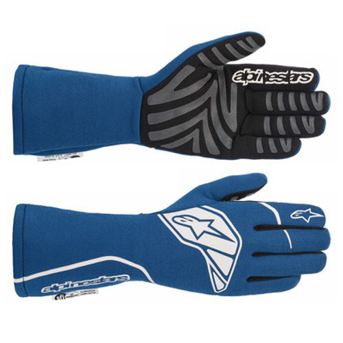 Driving Gloves - Tech-1 Start V3 - SFI 3.3/5 - FIA Approved - 2 Layer - Aramid / Silicone - Elastic Cuff - Blue - Small - Pair