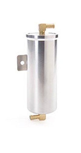 Recovery Tank - Diamond Cut - Coolant - 16 oz - 7 in Tall - 3 in Diameter - 3/8 in Hose Barb Inlet - 3/8 in Hose Barb Outlet - Bracket - Aluminum - Natural - Kit