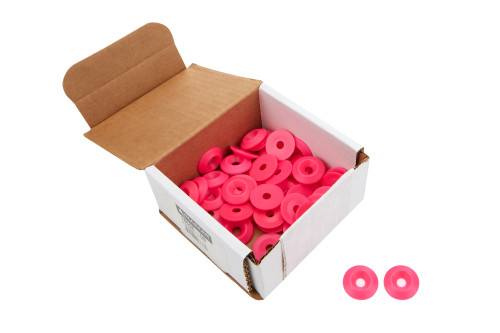 Countersunk Washer - 1/4 in ID - 1 in OD - Plastic - Pink - Set of 50
