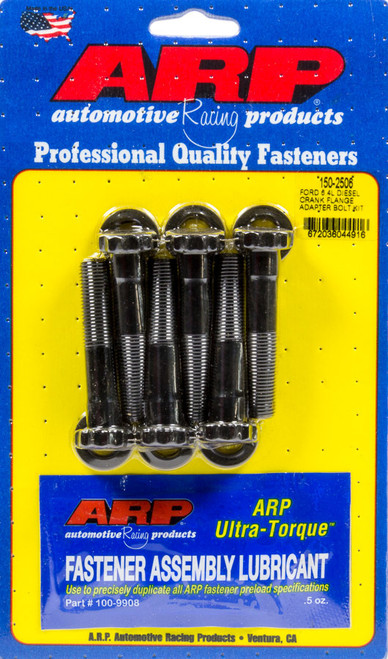 Crankshaft Flange Adapter Bolt - 12 Point Head - Chromoly - Black Oxide - Ford PowerStroke - Set of 6