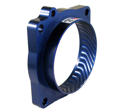 Throttle Body Spacer - Powr-Flo - 1 in Thick - Gasket / Hardware - Aluminum - Blue Anodized - Mopar Gen III Hemi - Dodge Fullsize SUV / Truck 2009-18 - Each Throttle Body Spacer - Powr-Flo - 1 in Thick - Gasket / Hardware - Aluminum - Blue Anodized - Mopar Gen III Hemi - Dodge Fullsize SUV / Truck 2009-18 - Each