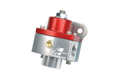 Fuel Pressure Regulator - SS-Series - Adjustable - 5 to 10 psi - In-Line - 3/8 in NPT Inlet - 3/8 in NPT Outlets - 1/8 in NPT Port - Red / Clear Anodized - Gas - Each