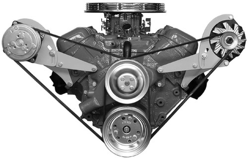 Alternator Bracket - Driver Side - Low Mount - Head / Water Pump Mount - Steel - Natural - Short Water Pump - GM Alternator - Big Block Chevy - Kit