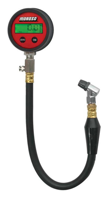 Tire Pressure Gauge - 0-60 psi - Digital - 2-5/8 in Diameter - Red Face - Backlit - Each