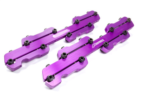 Rocker Arm Stud Girdle - 7/16-20 in Thread Studs - Aluminum - Purple Anodized - Big Block Chevy - Kit