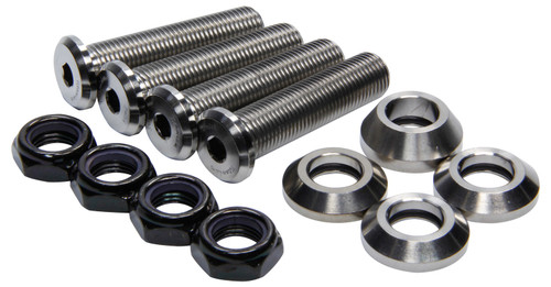 Tie Rod and Drag Link Stud - 1/2-20 in Thread - Button Head - lock Nuts Included - Titanium - Natural - Set of 4