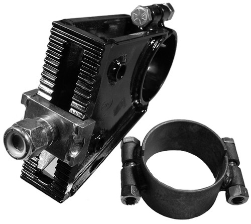 Panhard Bar Bracket - Axle Mount - Clamp-On - Serrated Adjuster - Steel - Black Powder Coat - Rear Side - Ford 9 in - Each Panhard Bar Bracket - Axle Mount - Clamp-On - Serrated Adjuster - Steel - Black Powder Coat - Rear Side - Ford 9 in - Each