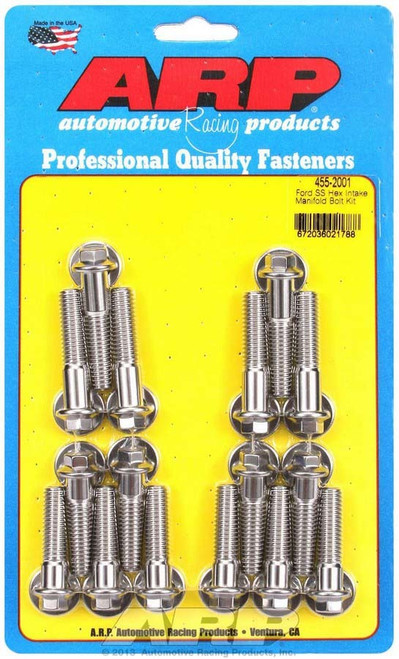 Intake Manifold Bolt Kit - Hex Head - Stainless - Polished - Big Block Ford - Kit Intake Manifold Bolt Kit - Hex Head - Stainless - Polished - Big Block Ford - Kit