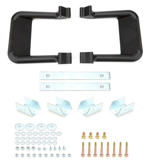 Step Bars - Hoop II - Mount Kit Included - Aluminum - Black Powder Coat - Ford Fullsize Truck 1981-98 - Pair