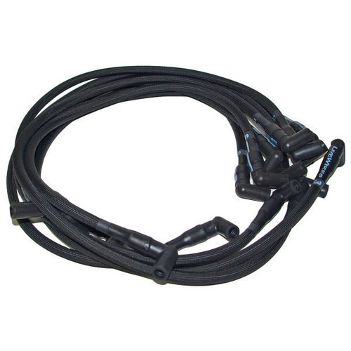 Spark Plug Wire Set - Livewires - Spiral Core - 10 mm - Black - 90 Degree Plug Boots - Socket Style - Big Block Chevy - Kit