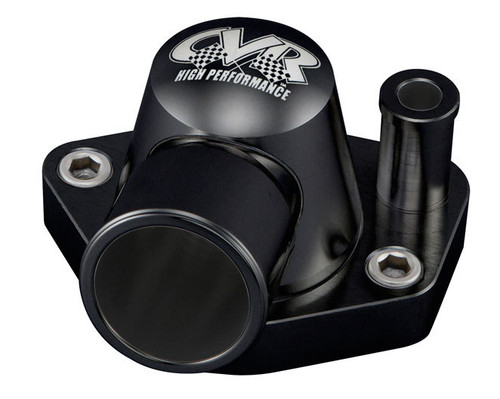 Water Neck - 90 Degree - 1-1/2 in ID Hose - Swivel - O-Ring - Aluminum - Black Anodized - Small Block Ford - Each Water Neck - 90 Degree - 1-1/2 in ID Hose - Swivel - O-Ring - Aluminum - Black Anodized - Small Block Ford - Each