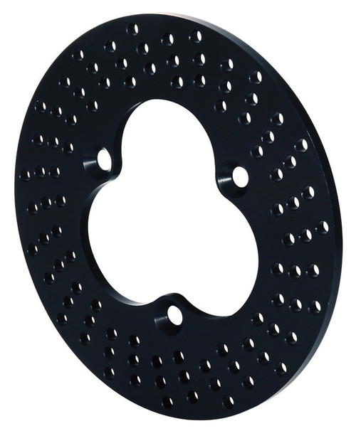 Brake Rotor - Drilled - 10.200 in OD - 0.313 in Thick - 3 x 5.00 in Bolt Pattern - Aluminum - Black Anodized - Each