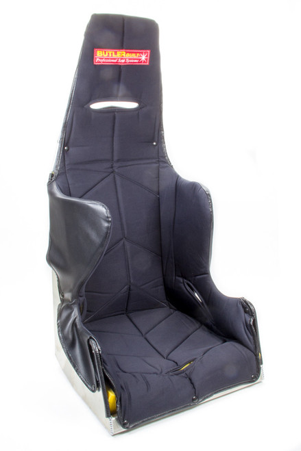Seat and Cover - Pro Sportsman - 19 in Wide - 25 Degree Layback - Black Cloth Cover Included - Aluminum - Natural - Kit