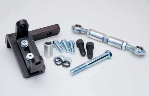 Power Steering Pump Bracket - Driver Side - Block Mount - Steel - Black Paint - GM Type 2 Pump - Long / Short Water Pump - Small Block Chevy - Kit