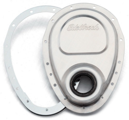 Timing Cover - 2-Piece - Gaskets / Hardware / Seal Included - Aluminum - Natural - Small Block Chevy / GM V6 - Kit