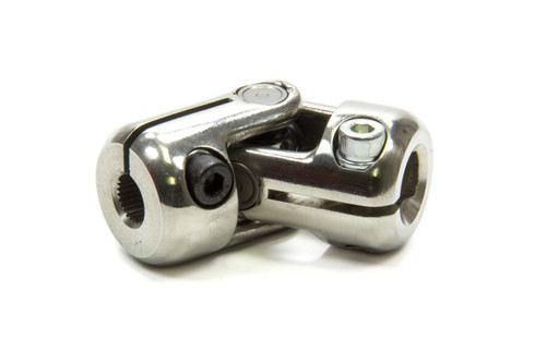 Steering Universal Joint - Single Joint - 3/4 in Double D to 9/16 in 26 Spline - Stainless Steel - Polished - Universal - Each