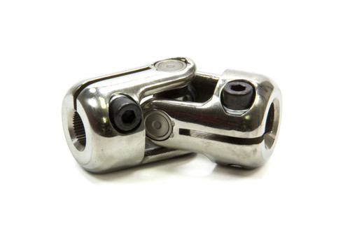 Steering Universal Joint - Single Joint - 3/4 in Double D to 5/8 in 36 Spline - Stainless Steel - Polished - Universal - Each Steering Universal Joint - Single Joint - 3/4 in Double D to 5/8 in 36 Spline - Stainless Steel - Polished - Universal - Each