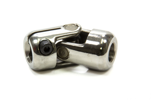 Steering Universal Joint - Single Joint - 3/4 in Double D to 3/4 in Smooth - Stainless Steel - Polished - Universal - Each Steering Universal Joint - Single Joint - 3/4 in Double D to 3/4 in Smooth - Stainless Steel - Polished - Universal - Each