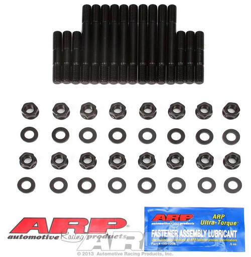 Main Stud Kit - Hex Nuts - 4-Bolt Mains - Chromoly - Black Oxide - Large Journal - Small Block Chevy - Kit