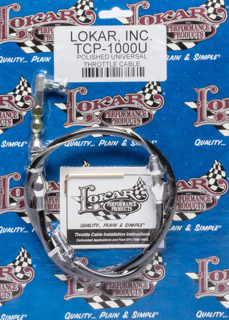 Throttle Cable - Hi-Tech - 2 ft Long - Hardware Included - Black Polyurethane Housing - Polished - Universal - Kit