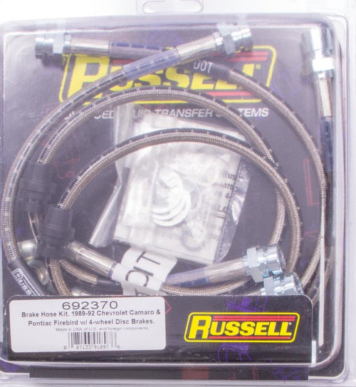 Brake Hose Kit - Street Legal - DOT Approved - Braided Stainless - GM F-Body 1989-92 - Kit