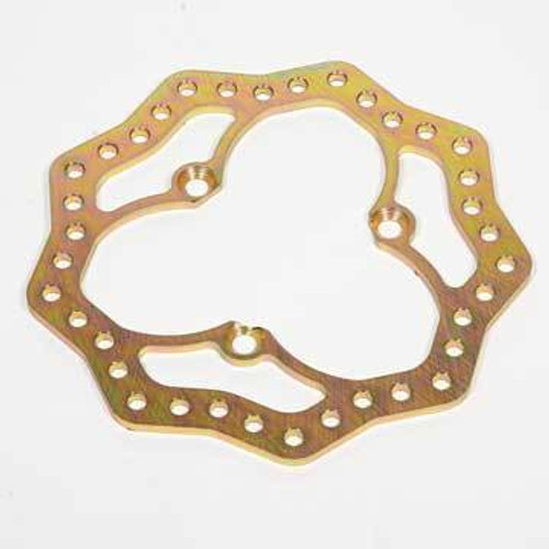 Brake Rotor - Drilled - 10.750 in OD - 0.290 in Thick - 3 x 5.000 in Bolt Pattern - Steel - Gold - Each Brake Rotor - Drilled - 10.750 in OD - 0.290 in Thick - 3 x 5.000 in Bolt Pattern - Steel - Gold - Each