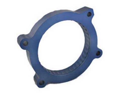 Throttle Body Spacer - Powr-Flo - 1 in Thick - Gasket / Hardware - Aluminum - Blue Anodized - GM LS-Series - GM Fullsize SUV / Truck 2006-16 - Each