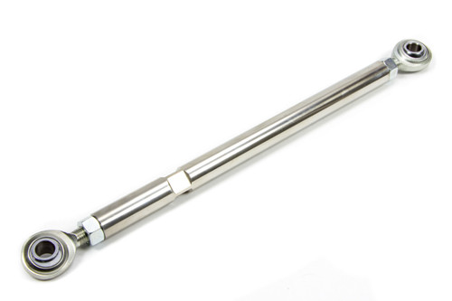 Adjustment Rod - 10.625 to 12.125 in Long - 3/8 in Mounting Hole - Chromoly Rod Ends - Stainless - Polished - Each